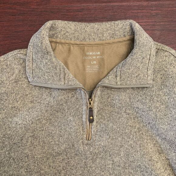 Haggar Cool 18® Pro Quarter-Zip Fleece Pullover — Size L - Picture 7 of 7